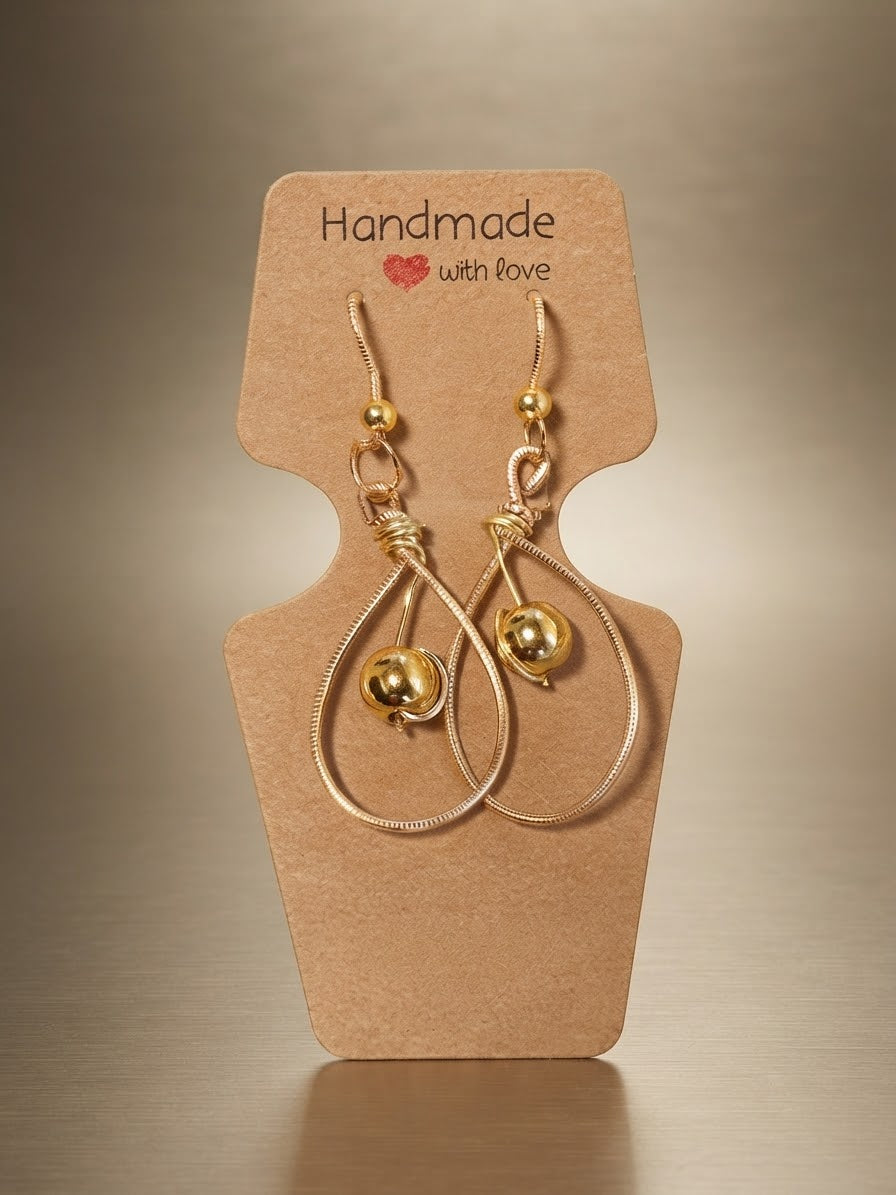 Handmade Earring made with copper,aluminum and 14k gold.