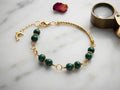 Green Beaded Dolphin Charm Bracelet