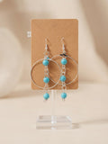 Turquoise Hoop Chain Drop Earrings