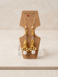 Gold Coil Pearl-Look Cluster Earrings