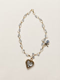 Heart Charm Pearl-Look Beaded Necklace
