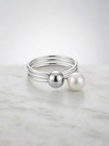 Pearl & Silver Spiral Ring