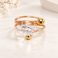 Crystal rose Gold Spiral Ring