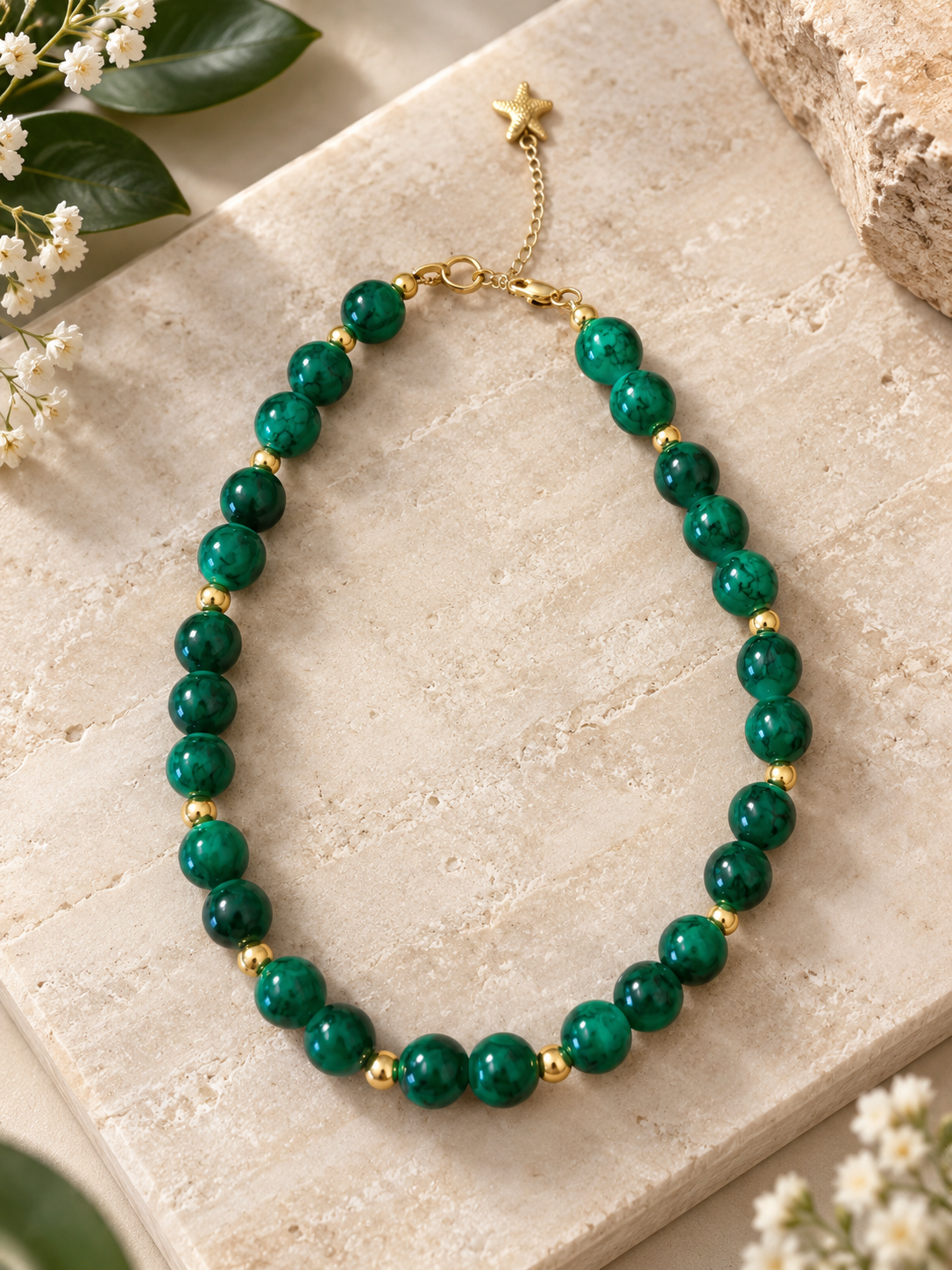Emerald Grace Beaded Necklace