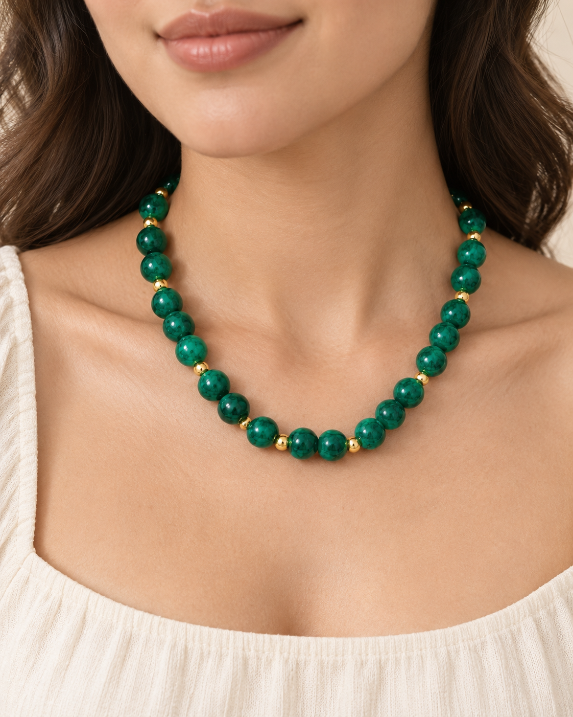 Emerald Grace Beaded Necklace