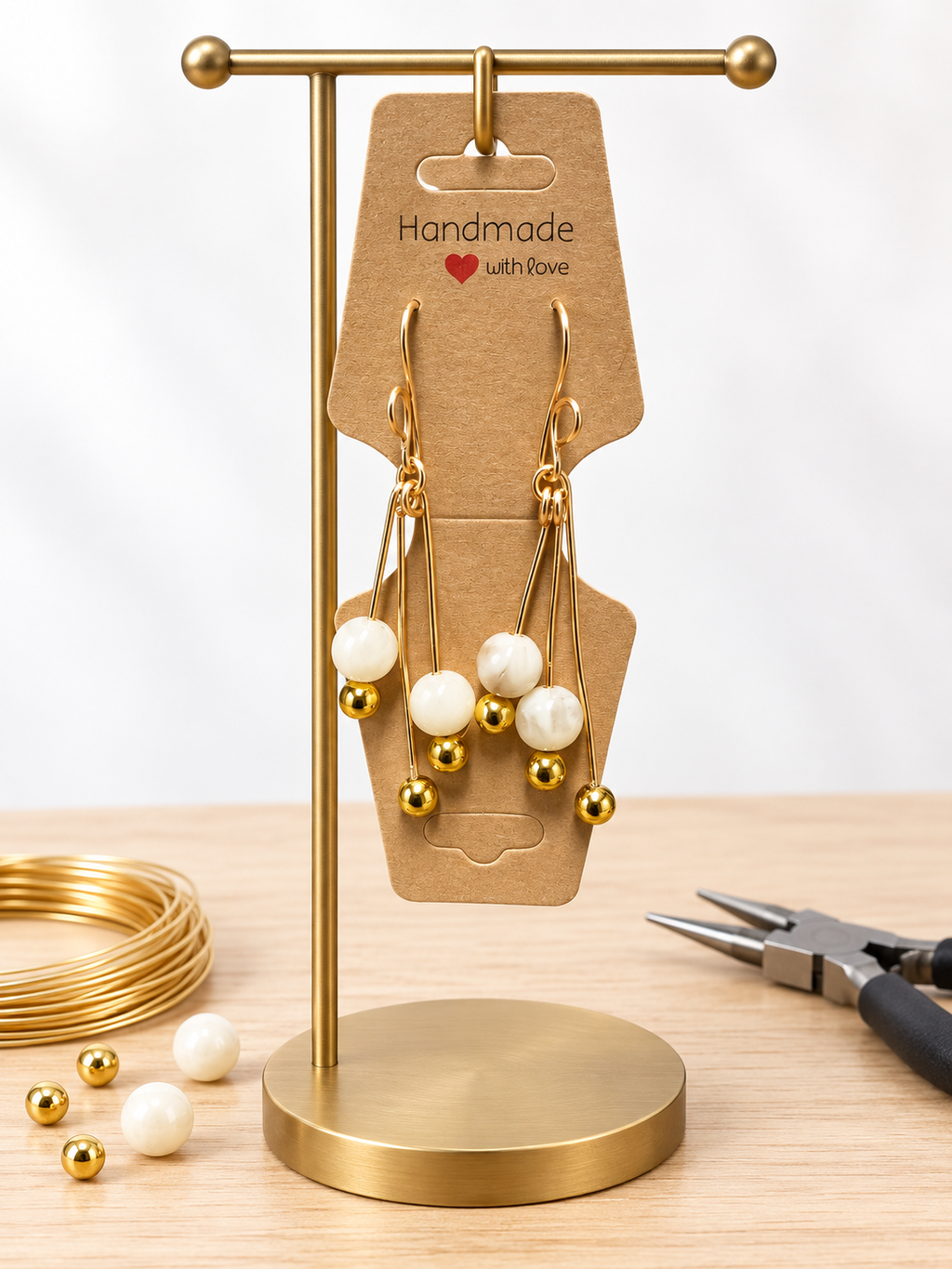 Golden Crystal Arc Earrings